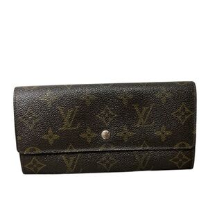 Louis Vuitton Monogram Sarah Long Wallet Snap Closure Vintage Made In France